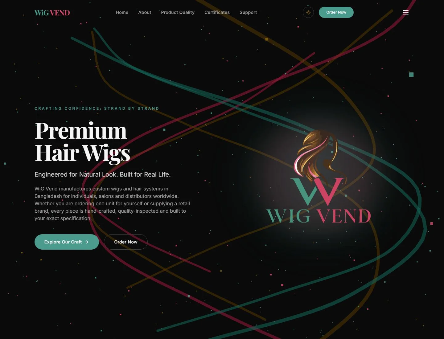 WiG Vend custom hair wig manufacturer website homepage